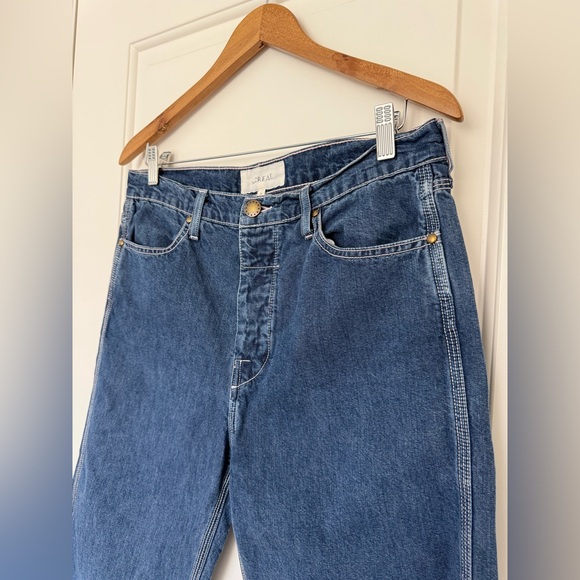 THE GREAT. The Railroad Jean Cotton Wide Leg Cropped Vintage Style Jeans Size 27 - Picture 4 of 11